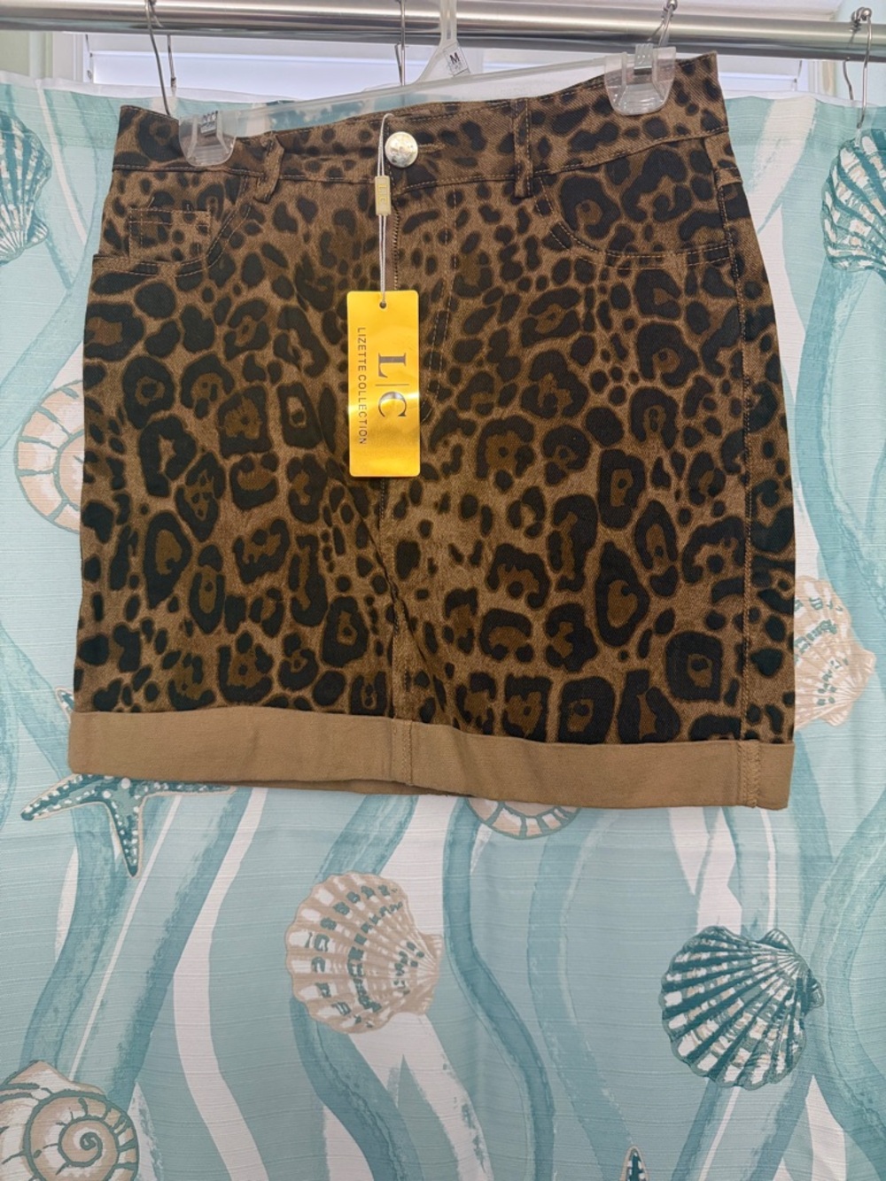 Leopard Print Mini Skirt - Brown & Black - Picture 1 of 4
